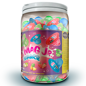 Caramelo Liquido Mag JR. Space Surtido Pote 6 potes x132u de 10g